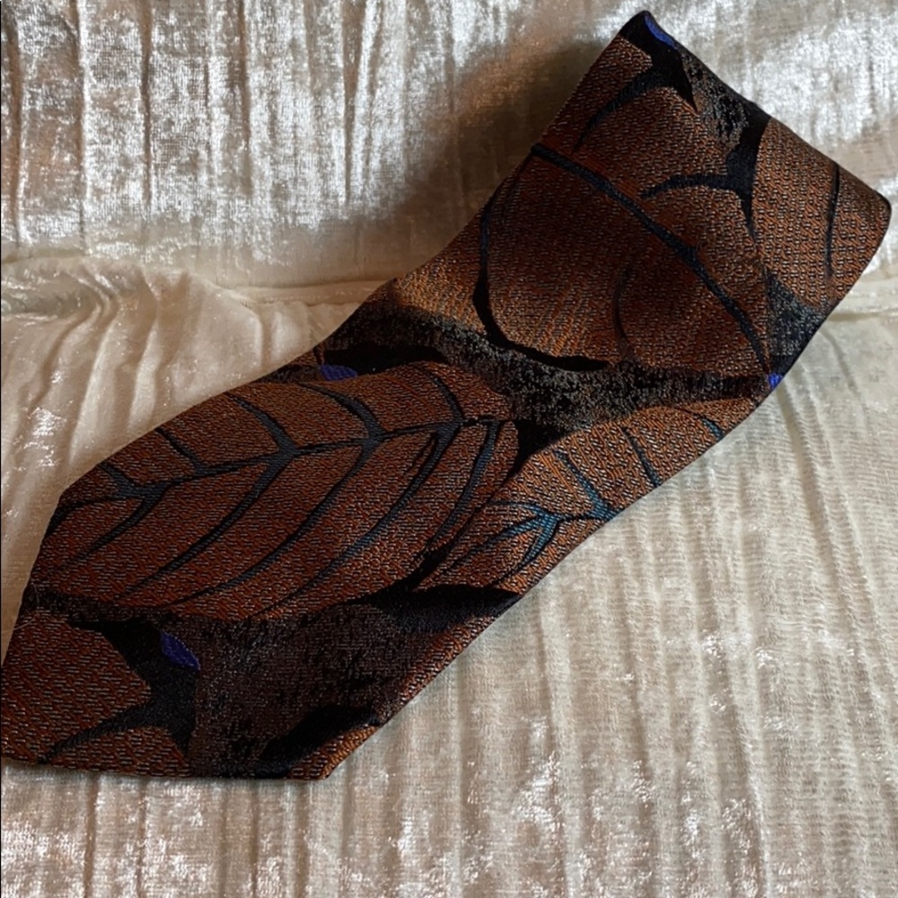 Basile Silk Tie Bronze/ Blue